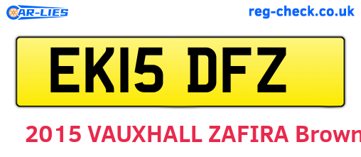 EK15DFZ are the vehicle registration plates.