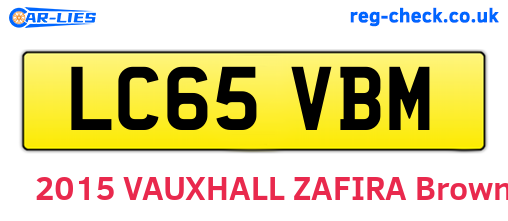 LC65VBM are the vehicle registration plates.