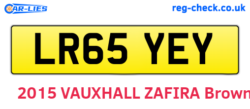 LR65YEY are the vehicle registration plates.