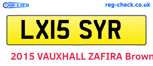 LX15SYR are the vehicle registration plates.