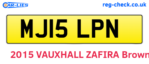 MJ15LPN are the vehicle registration plates.