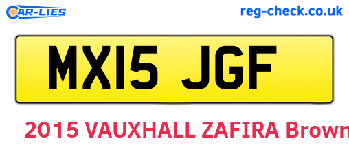 MX15JGF are the vehicle registration plates.