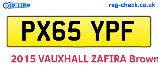 PX65YPF are the vehicle registration plates.