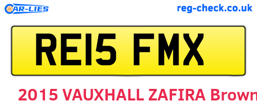 RE15FMX are the vehicle registration plates.