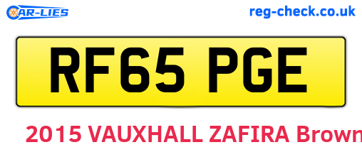 RF65PGE are the vehicle registration plates.