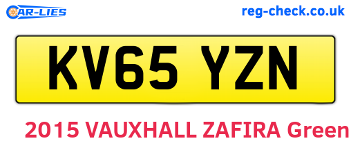 KV65YZN are the vehicle registration plates.