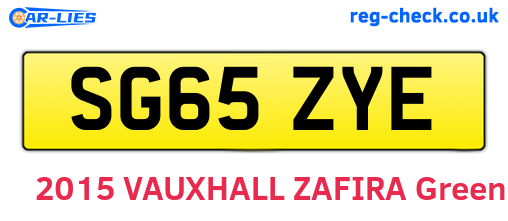 SG65ZYE are the vehicle registration plates.