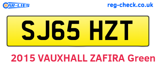 SJ65HZT are the vehicle registration plates.