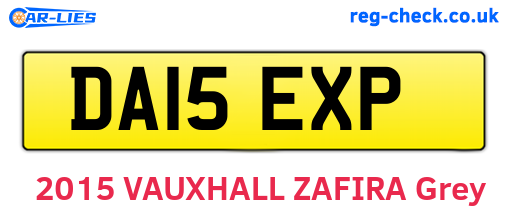 DA15EXP are the vehicle registration plates.