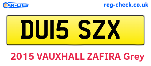 DU15SZX are the vehicle registration plates.