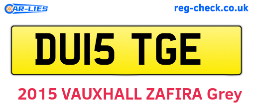 DU15TGE are the vehicle registration plates.