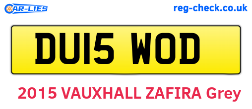 DU15WOD are the vehicle registration plates.