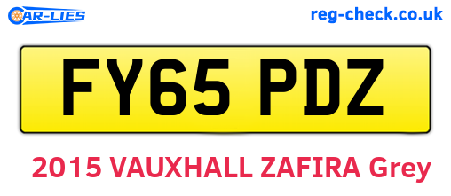 FY65PDZ are the vehicle registration plates.