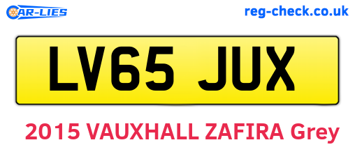 LV65JUX are the vehicle registration plates.