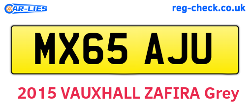 MX65AJU are the vehicle registration plates.