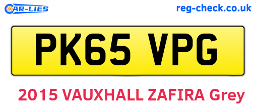 PK65VPG are the vehicle registration plates.