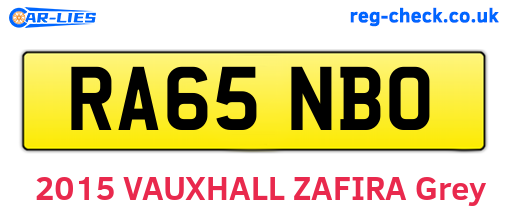 RA65NBO are the vehicle registration plates.