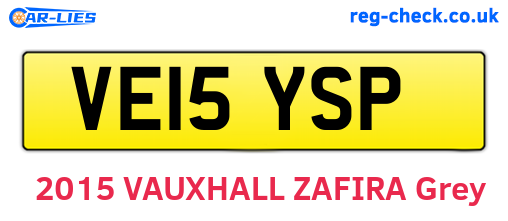 VE15YSP are the vehicle registration plates.