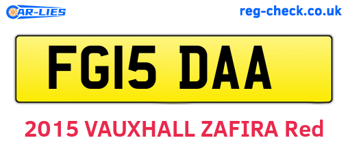 FG15DAA are the vehicle registration plates.