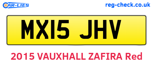 MX15JHV are the vehicle registration plates.