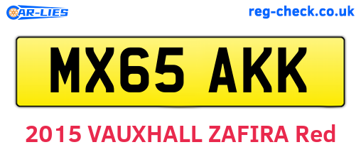 MX65AKK are the vehicle registration plates.