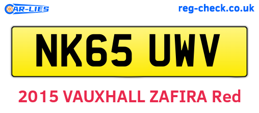 NK65UWV are the vehicle registration plates.