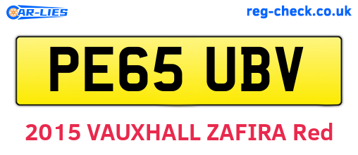 PE65UBV are the vehicle registration plates.