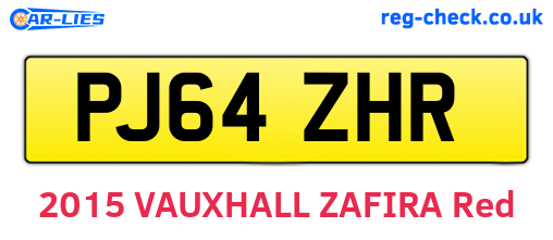 PJ64ZHR are the vehicle registration plates.