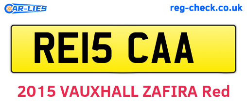 RE15CAA are the vehicle registration plates.