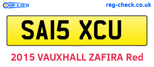 SA15XCU are the vehicle registration plates.
