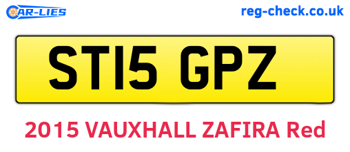 ST15GPZ are the vehicle registration plates.