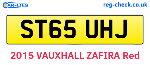 ST65UHJ are the vehicle registration plates.