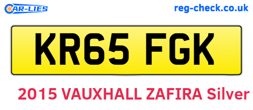 KR65FGK are the vehicle registration plates.