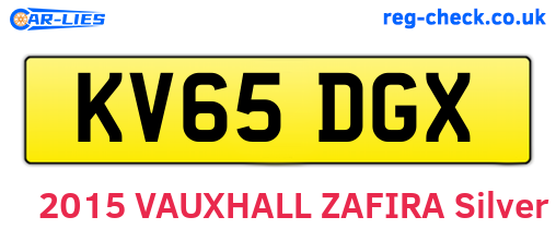 KV65DGX are the vehicle registration plates.