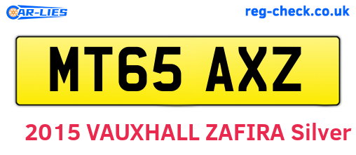 MT65AXZ are the vehicle registration plates.