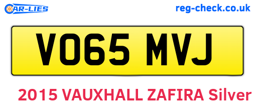 VO65MVJ are the vehicle registration plates.