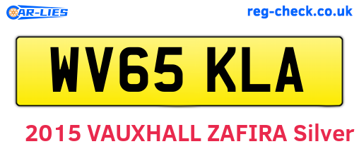 WV65KLA are the vehicle registration plates.
