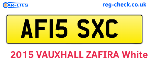 AF15SXC are the vehicle registration plates.