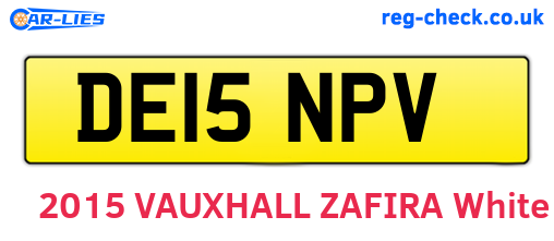 DE15NPV are the vehicle registration plates.