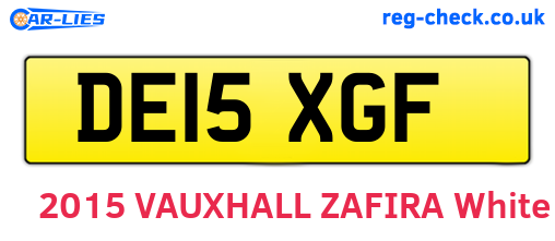 DE15XGF are the vehicle registration plates.