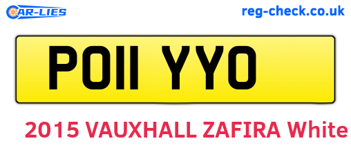 PO11YYO are the vehicle registration plates.