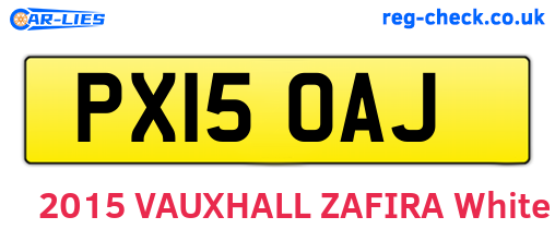 PX15OAJ are the vehicle registration plates.