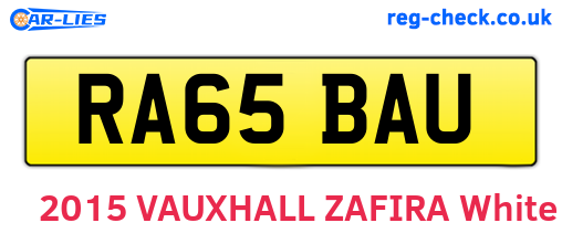 RA65BAU are the vehicle registration plates.