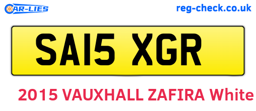SA15XGR are the vehicle registration plates.