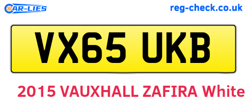 VX65UKB are the vehicle registration plates.