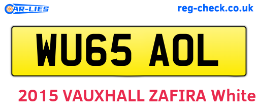 WU65AOL are the vehicle registration plates.