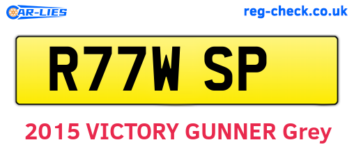 R77WSP are the vehicle registration plates.