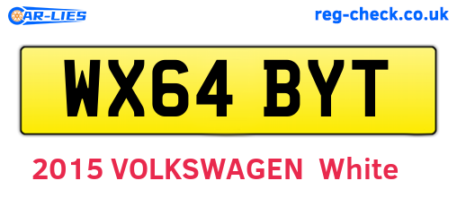 WX64BYT are the vehicle registration plates.