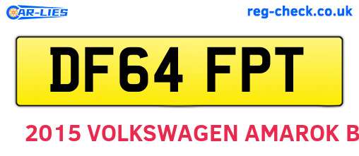 DF64FPT are the vehicle registration plates.