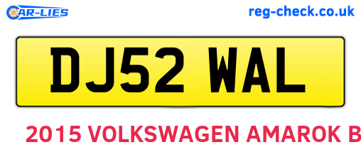 DJ52WAL are the vehicle registration plates.
